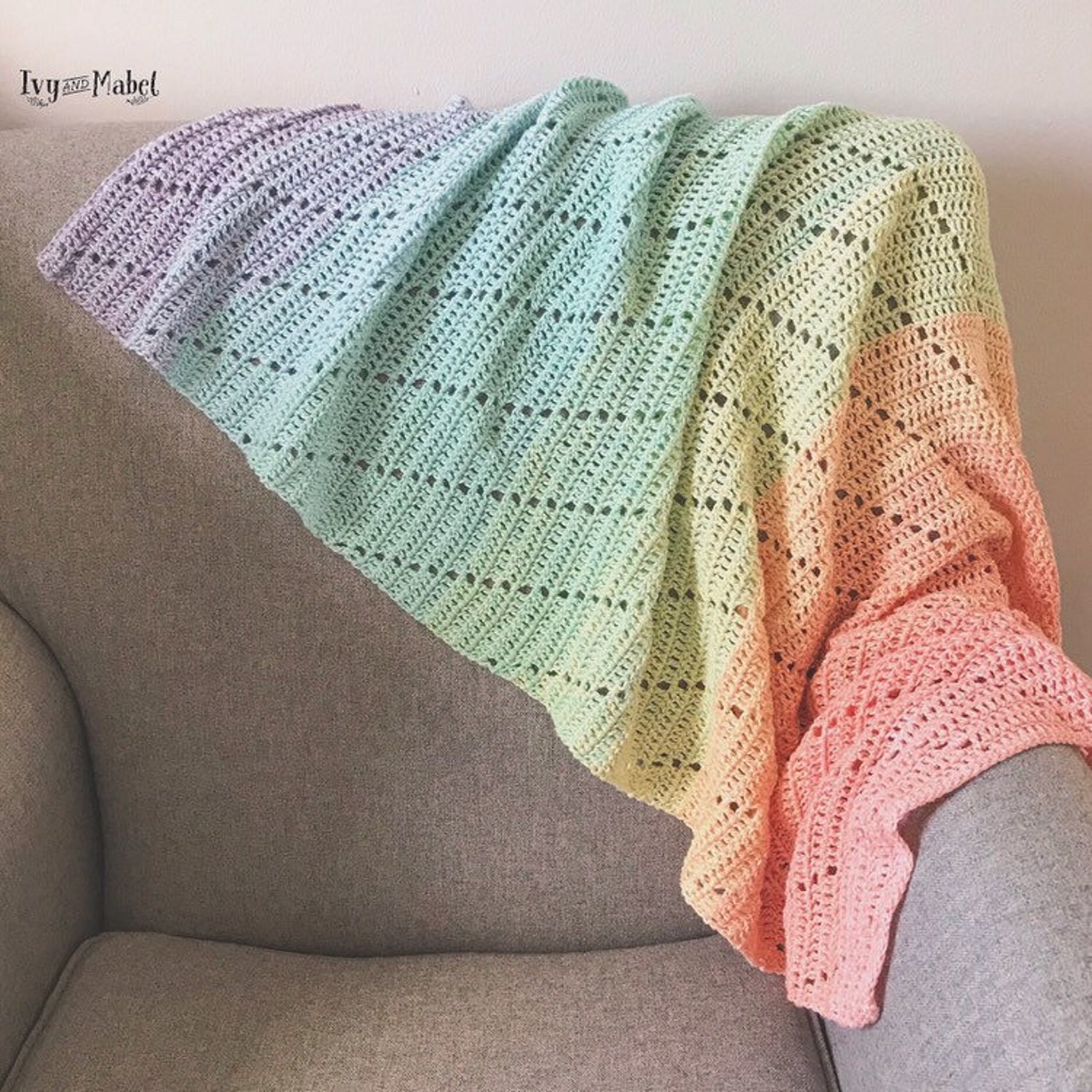 PDF Pattern Rainbow Blanket Crochet Pattern Easy / Etsy UK