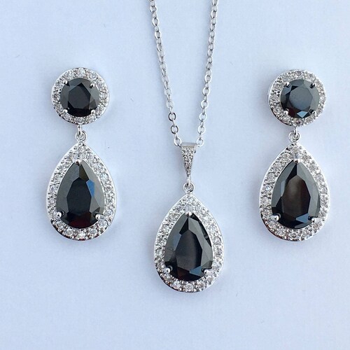 Black Crystal Statement Jewellery Set