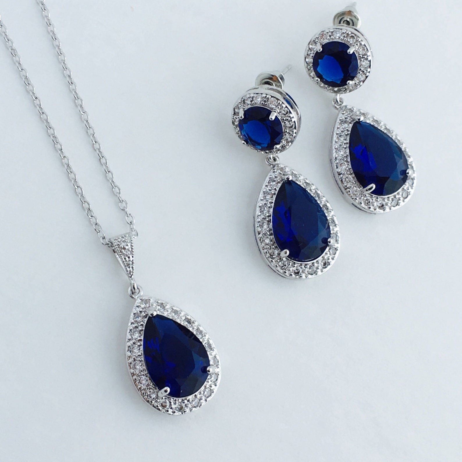 Blue Bridal Jewelry Set Blue Wedding Crystal Set Sapphire Blue Bridal Blue Bridal Jewelry Set Blue Wedding Crystal Set Sapphire Blue Bridal