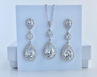 Orecchini in argento sterling 925 Orecchini lunghi con zirconi per