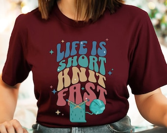 Gift for Knitters Unisex t-shirt, Knitting Lover tshirt, Cute knitting shirt, Yarn lover gift, funny knitting tee