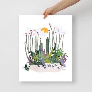 Quails in the Desert Print