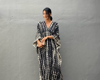 KT18/ Tie dyed ,Long Kaftan simple Dress, stylish, Elegant, Miami,lbiza,Holiday Dress,Evening dress,loose fit