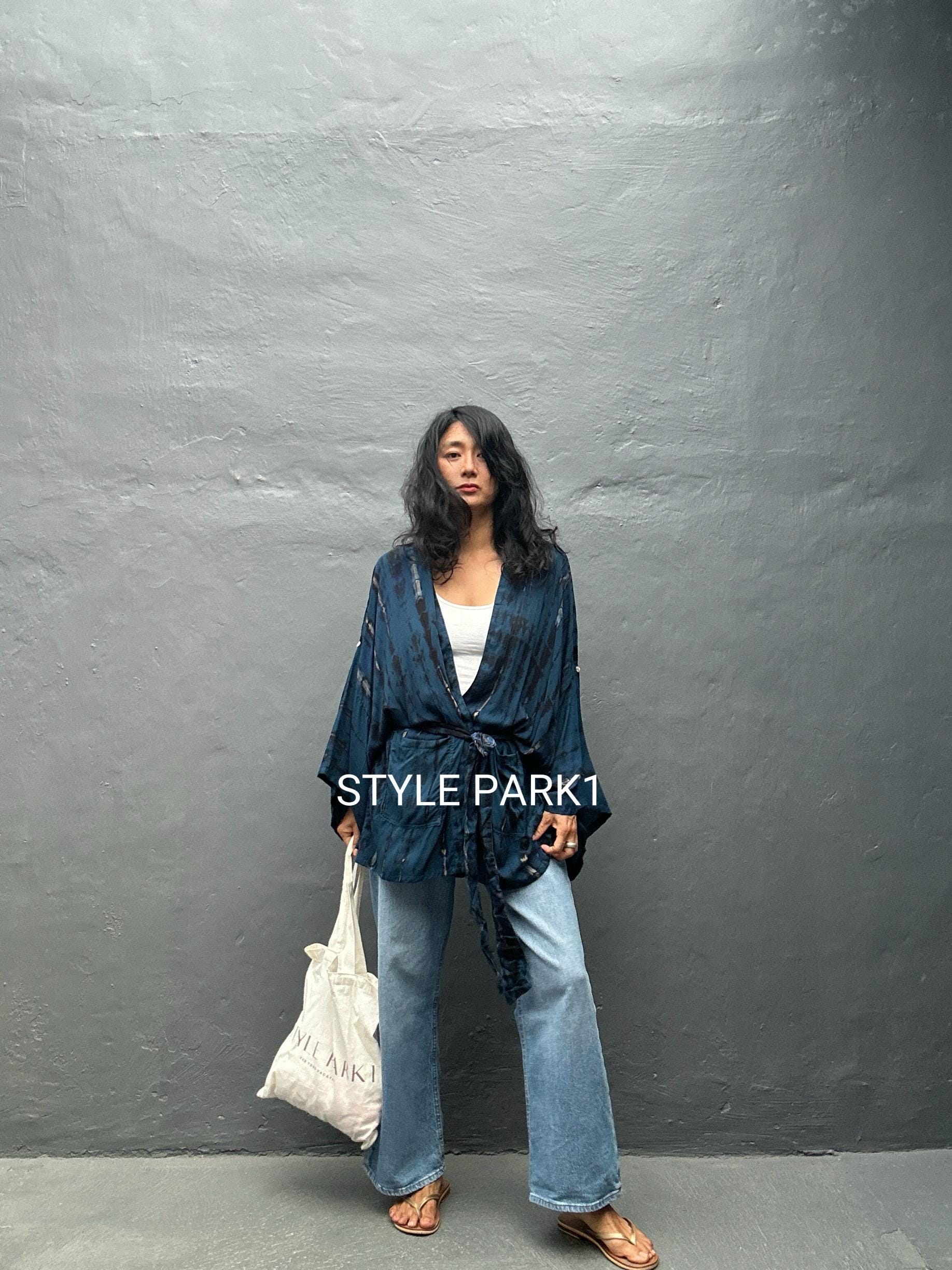 Crop Kimono « Patchwork Soie Rose et Bleu » – Julie Menuge