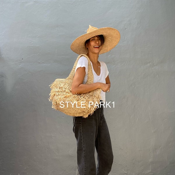 BA11/Woven bag,Beach bag , Oversized bag, Natural Bag,Bali bag,raffia,Tassel