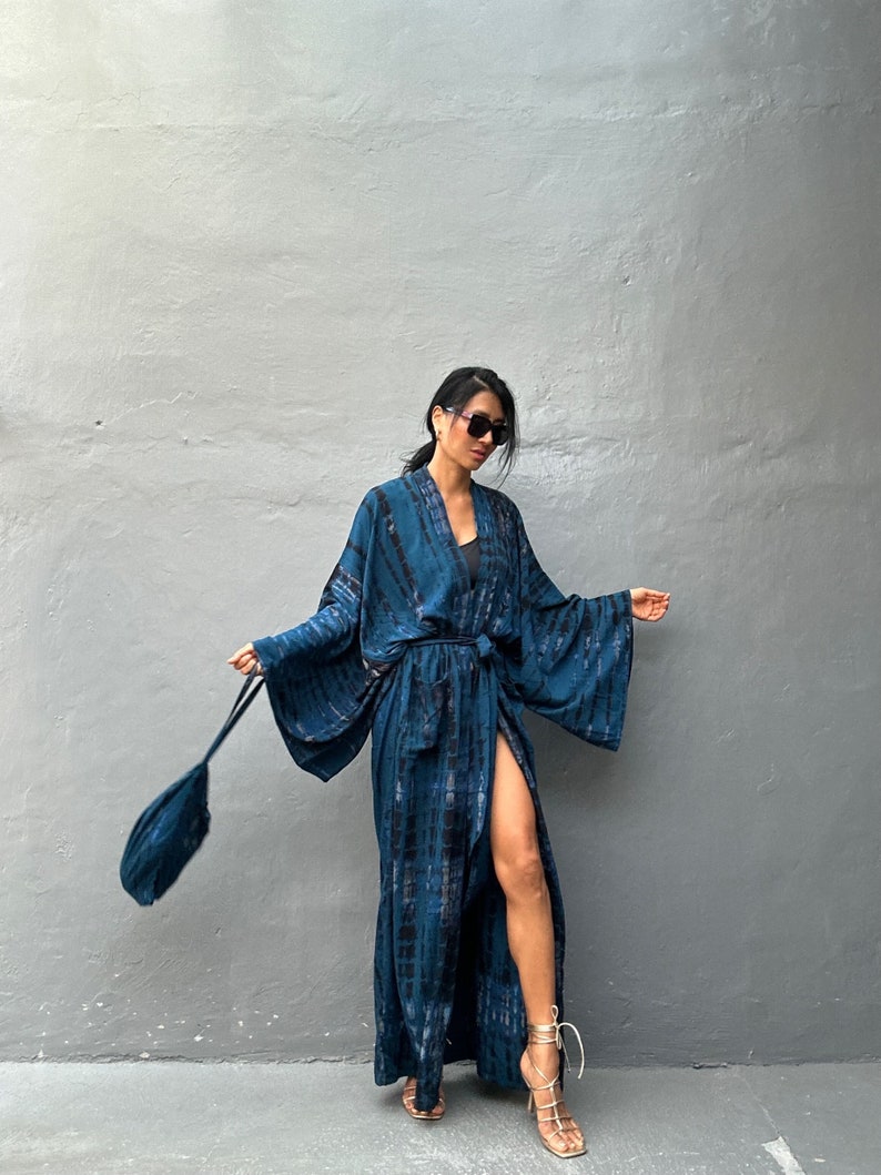 LKB158/Oversized length Long Kimono, Robe, Summer,Unisex Kimono,Tall Womens,Vacations, Holiday Look zdjęcie 10