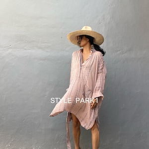 JIMS25/ Shirt dress,Tunic dress,knee length dress,Loose top, Summer women dress,Stylish,Tunic top