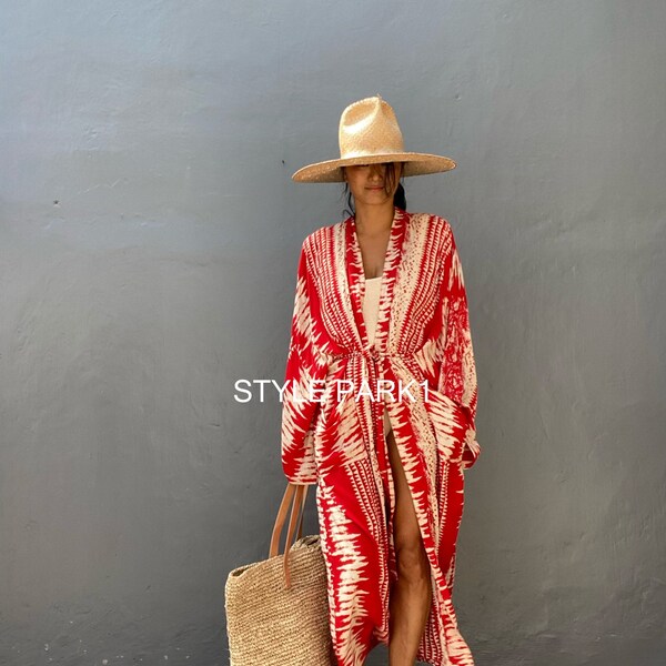 LKV11/Oversized  Kimono, Robe, Summer,Unisex Kimono,Tall Women’s,Vacations, Holiday Look