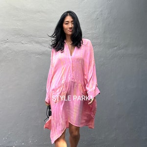 JIMS36/Shirt dress,Tunic dress,knee length dress,Loose top, Summer women dress,Stylish,Tunic top