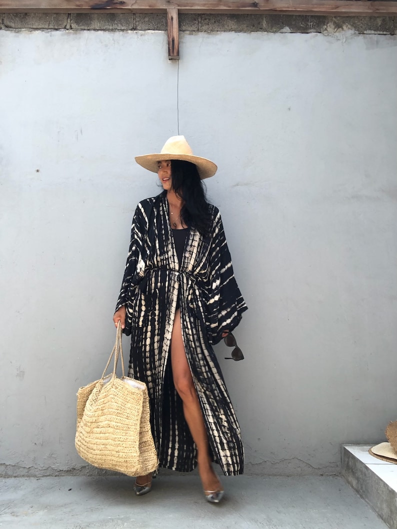 LKB19/Oversized length Long Kimono, Robe, Summer,Unisex Kimono,Tall Womens,Vacations, Holiday Look image 1