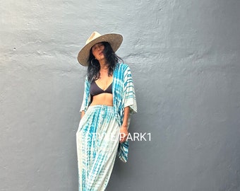 UM09/Two piece kimono set,Resort wear,Loose Fitting,Summer Outfits ,Unisex,Loungewear sets