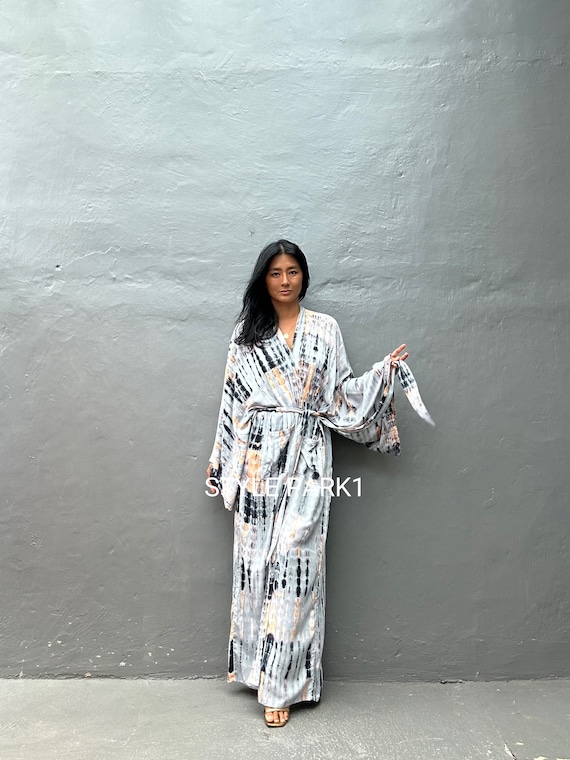 レモン様リクエスト商品 身丈125、ひも1×189 Lkb137/oversized Length Long Kimono, Robe, Summer,unisex