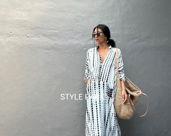 JIML40/Long Shirt dress,Maxi dress,,Loose top, Summer women dress,Stylish