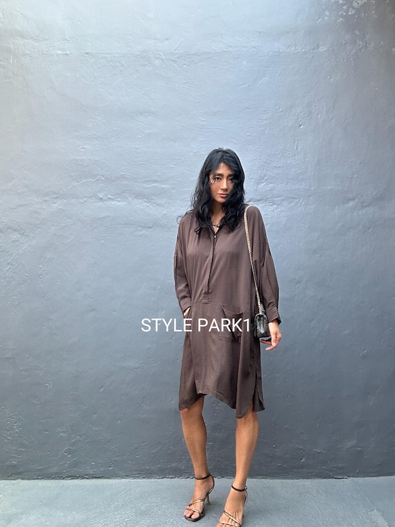 JIMS53/ Shirt Dress,tunic Dress,knee Length Dress,loose Top, Summer Women Dress,stylish,tunic Top