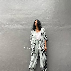 UMK17/Aladdin pants  Two piece kimono set,Resort wear,Loose Fitting,Summer Outfits ,Unisex,Loungewear sets