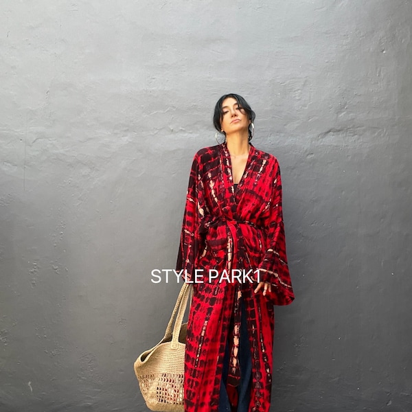 LKB166/Oversized length Long Kimono, Robe, Summer,Unisex Kimono,Tall Women’s,Vacations, Holiday Look