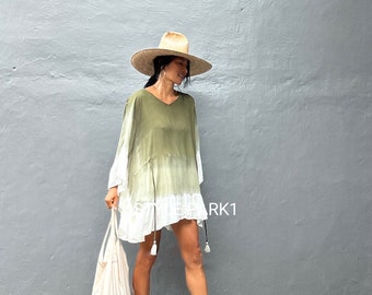 MD05/Stylish Boho Maxi dress,beach,cover up ,holiday,loose Fit top ,Summer dress,Daily,resort wear,Medewi dress