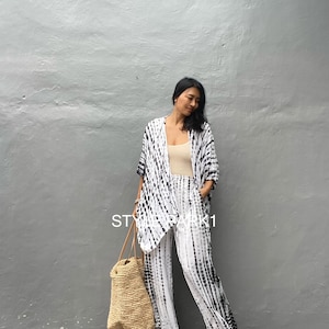 UM11/Dwuczęściowy komplet kimono,Odzież na wakacje,Luźny krój,Stroje letnie,Unisex,Zestawy odzieży domowej