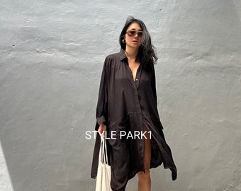 PCTS11/ Shirt dress,Maxi dress,,Loose top, Summer women dress,Stylish,Pecatu dress