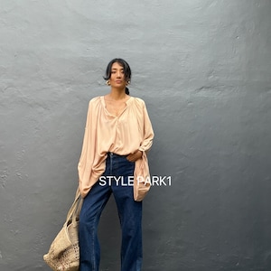 Bd86/Very Oversized,Loose fitting ,tunic dress, shirring,resort wear,Boho Short dress/Beach cover up/Summer ,Holiday,vacation