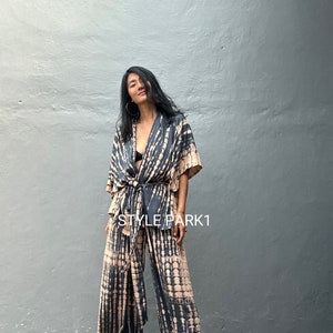 UM40/Two piece kimono set,Resort wear,Loose Fitting,Summer Outfits ,Unisex,Loungewear sets zdjęcie 1