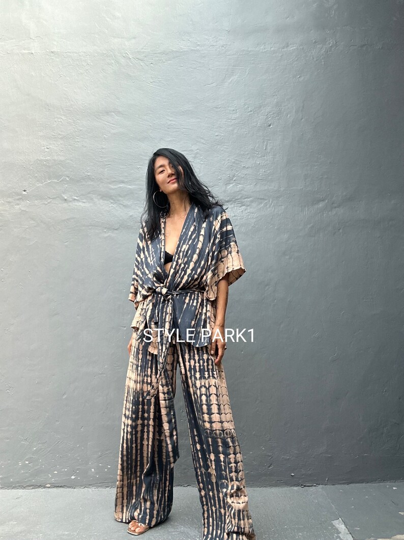 UM40/Two piece kimono set,Resort wear,Loose Fitting,Summer Outfits ,Unisex,Loungewear sets zdjęcie 1