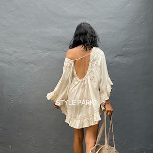 MH10/Vestido de playa bohemio, ropa de resort, vacaciones, talla única, vestido de verano, vestido de baño, vestido de bikini