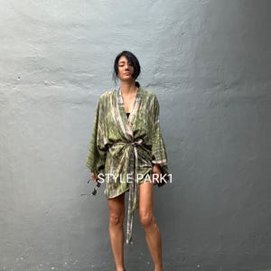 LKP153/New, Short Kimono, Robe,Summer,Unisex Kimono,Beach cover up