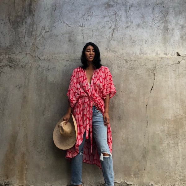 5/Red,Cardigan,comfy,Holiday ,Bohemian,fasetival,kimono,Oversized,boho jacket ,Beach cover up