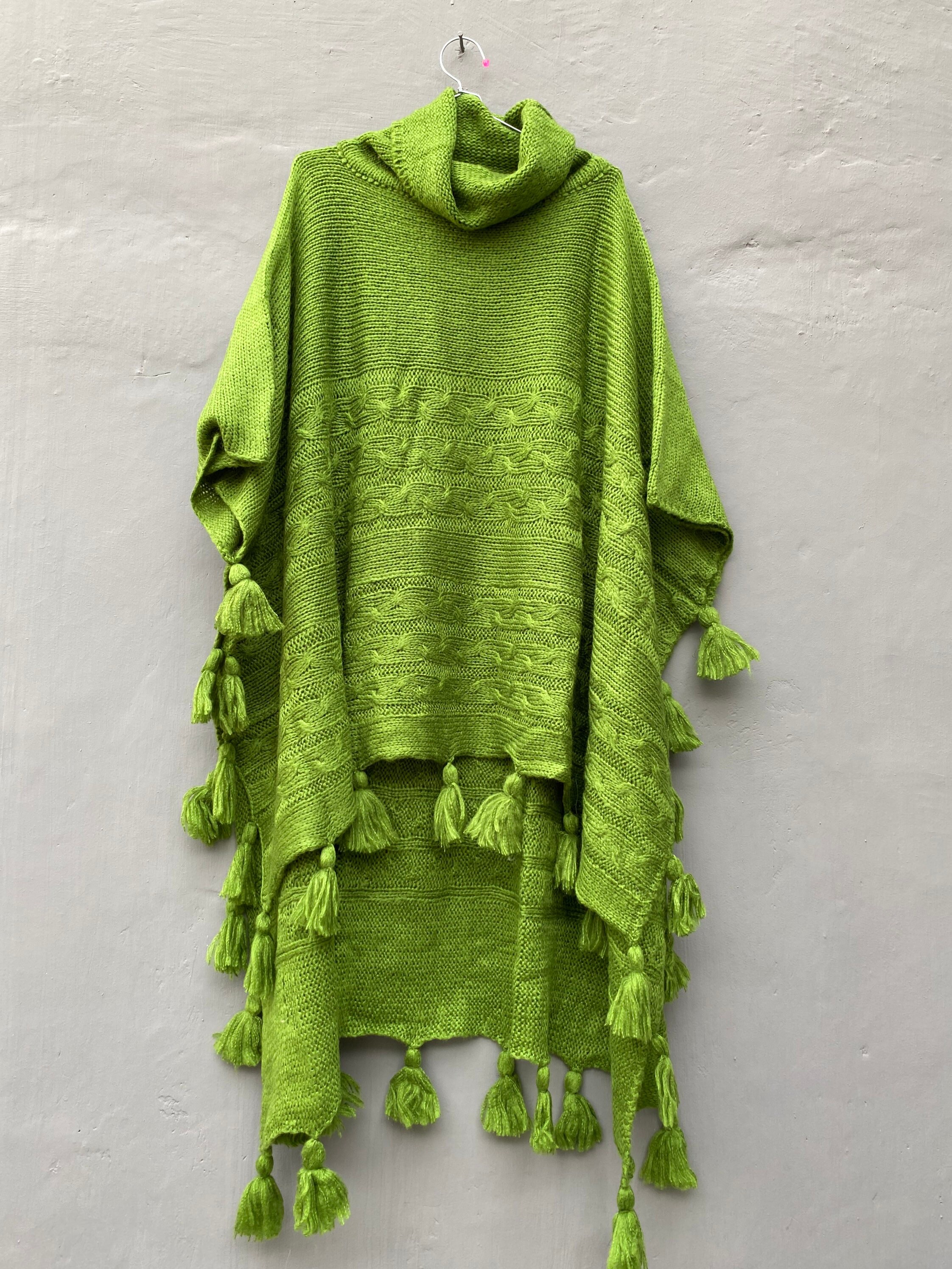 Swl10/sweater Long Tassel Cape Etsy