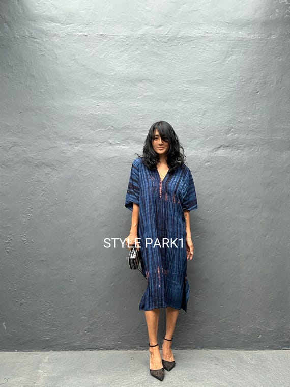kaftan cocktail dresses Navy blue One Shoulder Dress