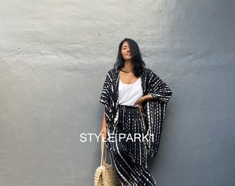 VUM01/Two piece kimono set,Resort wear,Loose Fitting,Summer Outfits ,Unisex,Loungewear sets