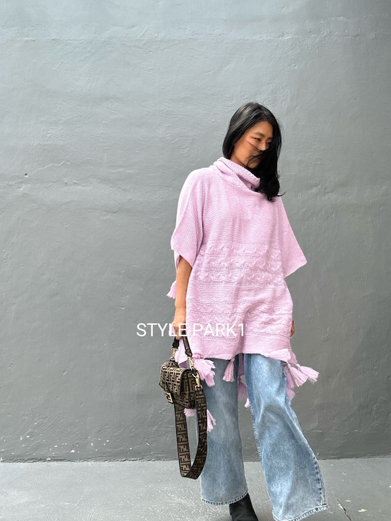 Swl27/sweater Long Tassel Cape, Poncho,shwel,trip,spring