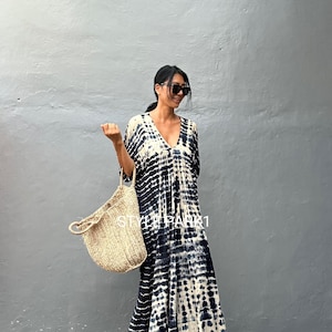 LV11/Maxi dress, Resort wear, Summer daily look, Boho dress,Simple,Home dress zdjęcie 9