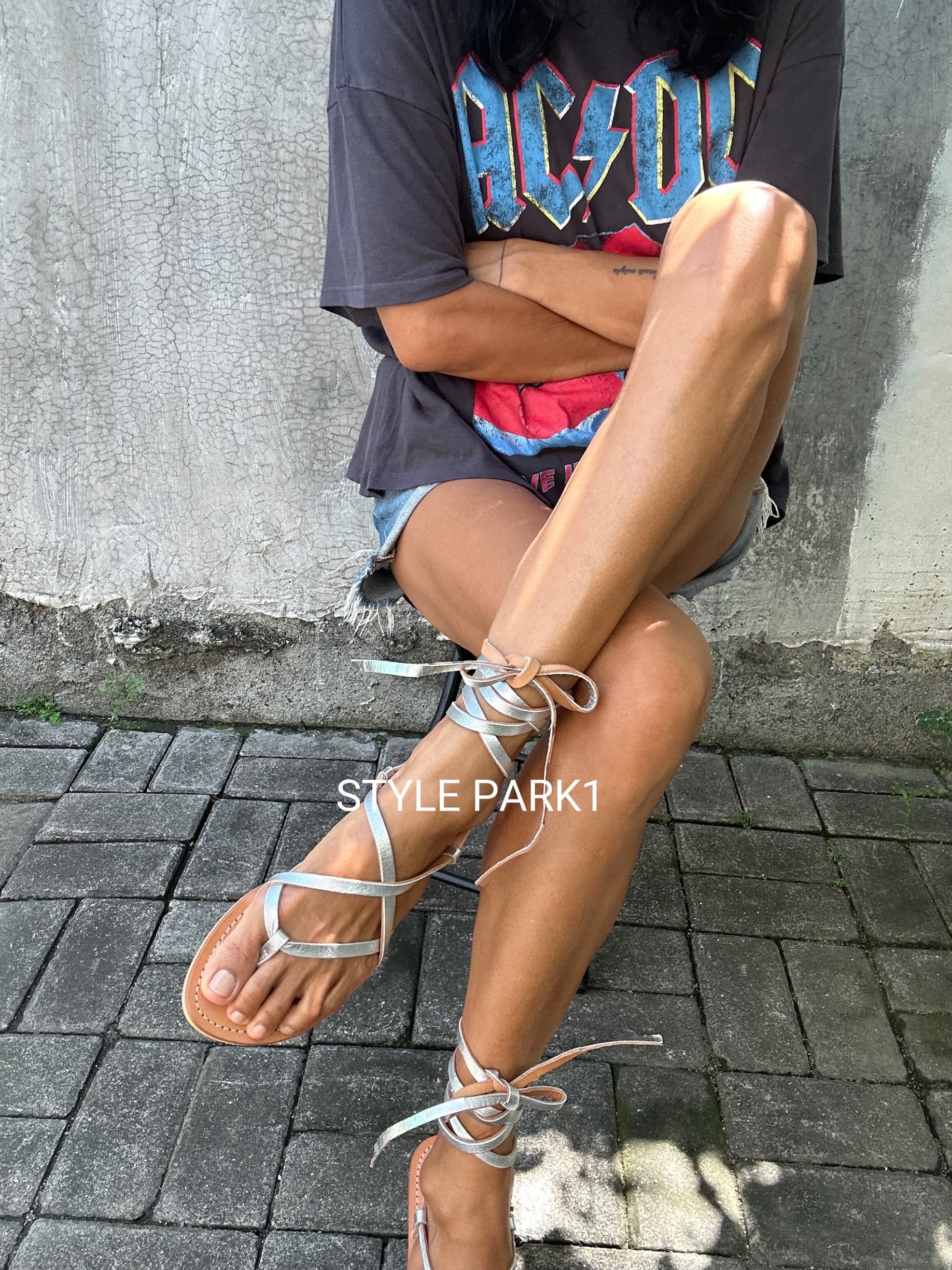 SD26/Sliver  Leather sandals, Natural color,Greek gladiator sandals,women sandals, women shoes