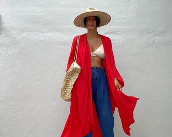 St40/red Kaftan Beach Dress Swim Cover ...