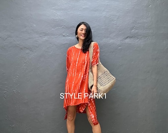 JA19/Elegante vestido largo estilo boho, pareo, ideal para vacaciones, verano, uso diario o en resorts. Blusa holgada.