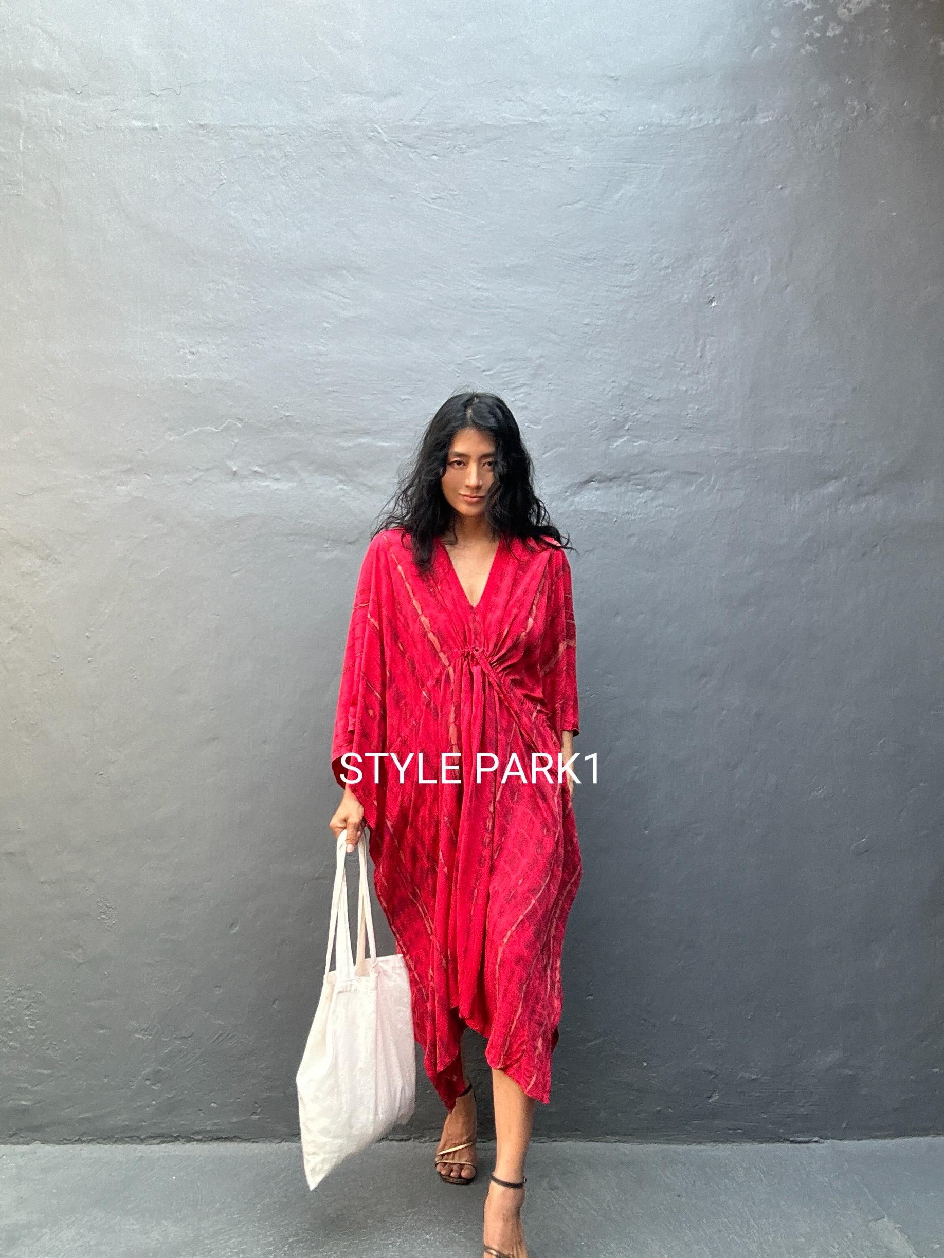 midi kaftan dresses Azulejos Dress in Cornflower Palm Crafted from lightweight Womens Colorful Printed Midi Kaftan