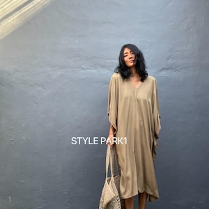KTS155/ dyed ,Kaftan simple Dress, stylish, Elegant, Miami,lbiza,Holiday Dress,Evening dress,loose fit