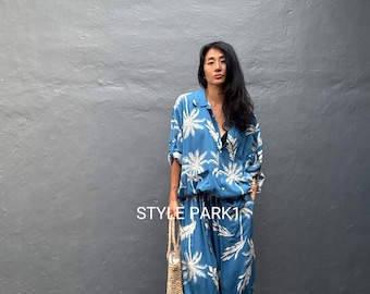 BSK38/Aladdin pantaloncino Set pigiama due pezzi, Abbigliamento da resort, Vestibilità ampia, Completi estivi, Unisex, Set per il tempo libero