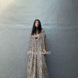 SMP10/Leopard print Jumpsuit, Stylish dress, Summer jumpsuit, Luxury style , Boutique, Elegant, Bali vacation, Summer night dress