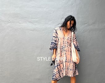 KTS130/ dyed ,Kaftan simple Dress, stylish, Elegant, Miami,lbiza,Holiday Dress,Evening dress,loose fit