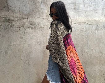 DF55/Oriental light  Summer cardigan, Beach cover up,Elegant evening kimono jacket ,Curise trip,light ,bohemian