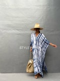 KT45/Indigo blue ,Long Kaftan simple Dress, stylish, Elegant, Miami,lbiza,Holiday Dress,Evening dress,loose fit product logo