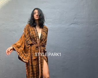 LKB171/Oversized length Long Kimono, Robe, Summer,Unisex Kimono,Tall Women’s,Vacations, Holiday Look