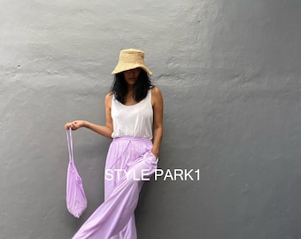 VY34/Yoga, lang trendy, bohobroek, wijde pijpen, strandbroek, hele lichaam, vliegtuig
