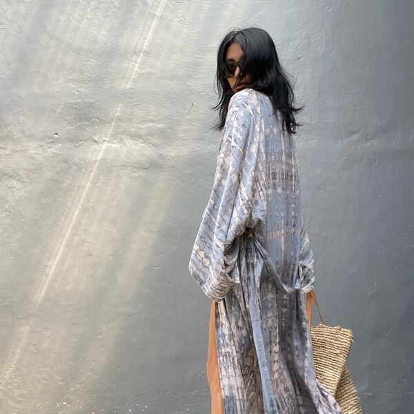 LKB116/Oversized length Long Kimono, Robe, Summer,Unisex Kimono,Tall Women’s,Vacations, Holiday Look