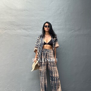 UM40/Two piece kimono set,Resort wear,Loose Fitting,Summer Outfits ,Unisex,Loungewear sets zdjęcie 9