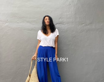 VYL10/Resort wear,Yoga,Long Trendy ,Boho Pants,Wide Leg,Beach Pants, Whole body,Airplane,Aladdin Gypsy