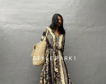 KTM110/Snake skin  Midi Kaftan simple Dress, stylish, Elegant, Miami,lbiza,Holiday Dress,Evening dress,loose fit